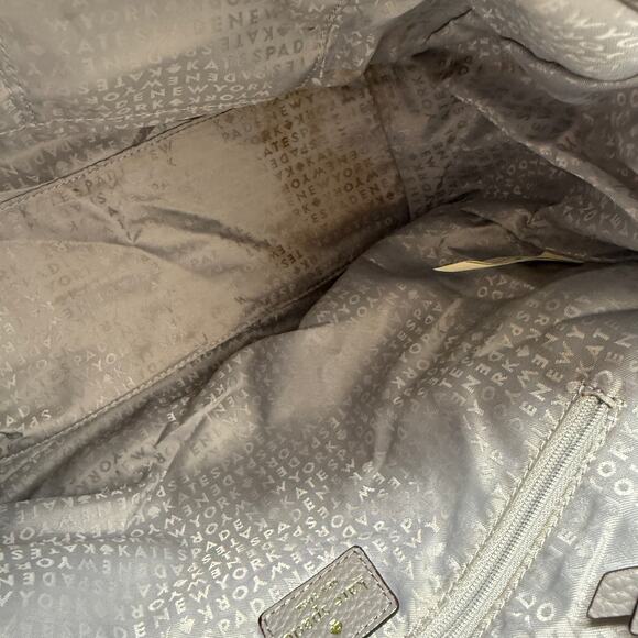 KATE SPADE Mulberry Street Gray Pebbled Leather Classic Handbag Purse READ - Picture 7 of 16